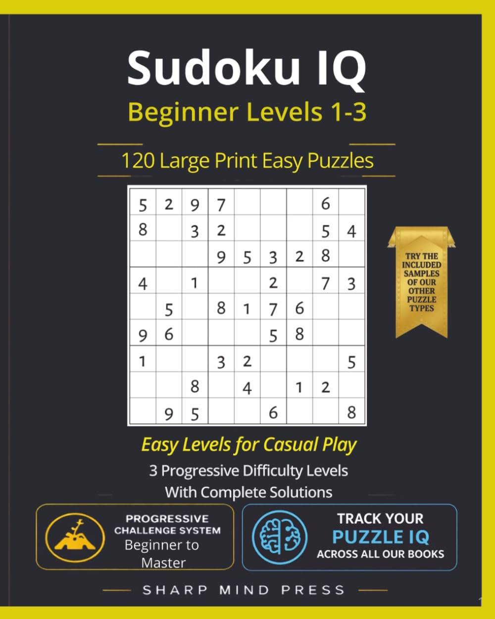 Sudoku IQ Easy: 120 Large Print Easy Puzzles book cover