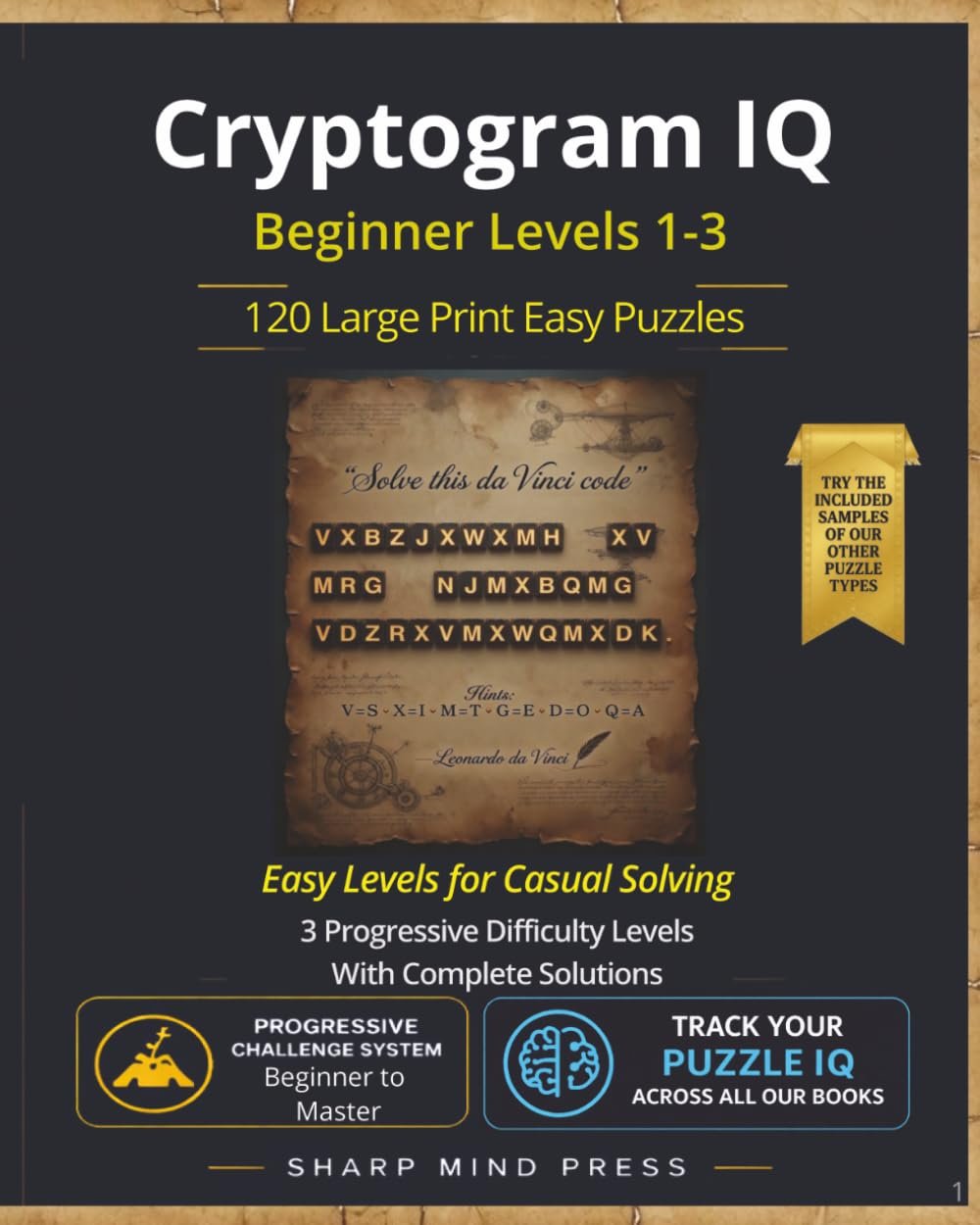 Cryptogram IQ Easy: Beginner Levels 1-3 book cover